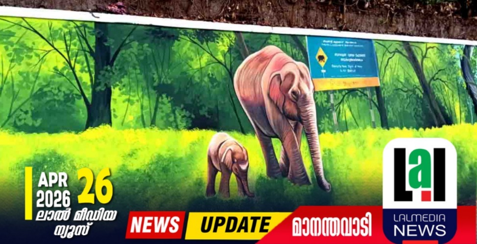 മാനന്തവാടി നഗരമതിലുകളിൽ കാനനഭംഗി വിരിയുന്നു; ‘ആനത്താരകൾക്കായി’ വർണ്ണചിത്രങ്ങൾ