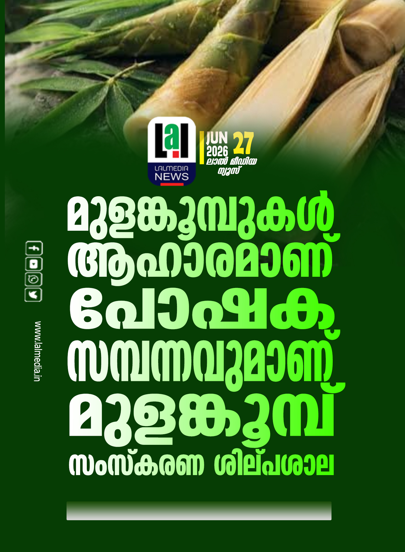 മുളങ്കൂമ്പുകൾ ആഹാരമാണ് പോഷക സമ്പന്നവുമാണ് മുളങ്കൂമ്പ് സംസ്കരണ ശില്പശാല